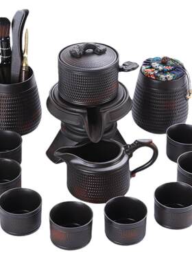 康乐品功夫茶具复古紫陶自动茶具
