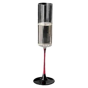 欧式红杆香槟杯家用高级感创意水晶玻璃红酒杯高脚杯一对起泡酒杯