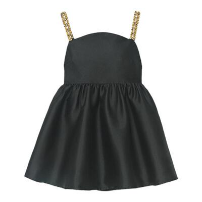 self-portrait塔夫绸高腰连衣裙