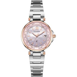 【自营】西铁城手表女 xC优雅时尚电波光动能钢带女表EC1011-62W