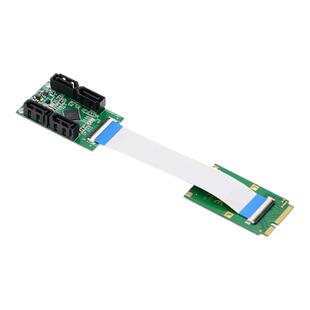 NGFF A+E Mini PCIE转4个SATA3.0延长线转接卡支持黑白群晖