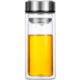 渊之源大容量耐热双层玻璃杯加厚泡茶杯子男女式学生微保温杯真空