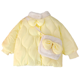 女童羽绒棉服2025冬季新款红色棉衣儿童婴儿宝宝加绒夹棉棉袄外套