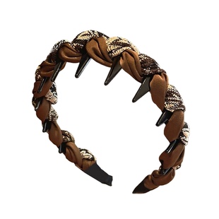 美拉德咖色波浪高颅顶发箍女款日常外戴头箍带齿防滑洗脸压发发卡