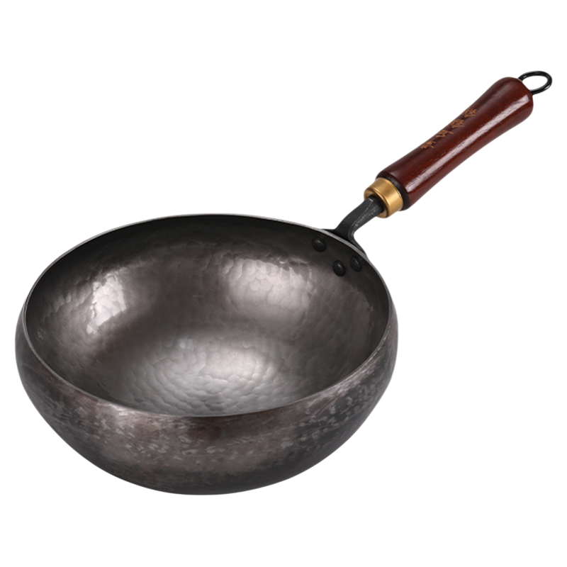章丘铁锅大肚锅迷你小炒锅无涂层不粘小铁锅纯手工锻打家用炒菜锅