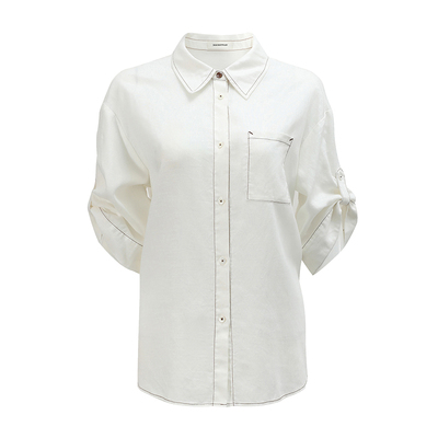 NONRESTRAIN宽松通勤中袖衬衫女