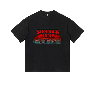 美剧Stranger Things怪奇物语魔王纯棉T恤衫美式直喷印花男装短袖