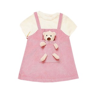 女童夏季连衣裙洋气2025款儿童时尚中小童女宝宝假两件背带公主裙