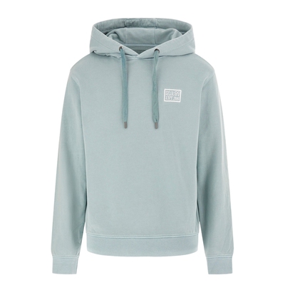 GUESS字母logo长袖连帽针织卫衣