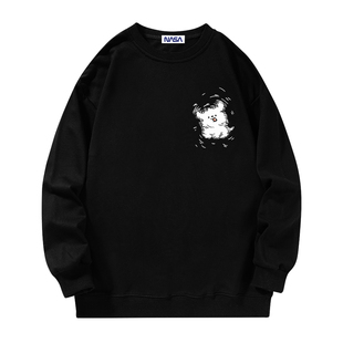 NASA STUSY美式高街2026新款春秋装男款宽松情侣潮牌圆领卫衣