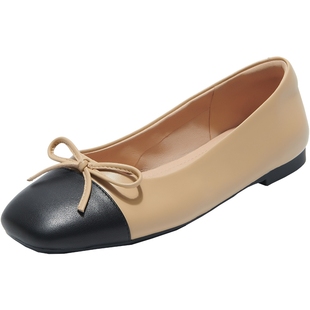 博主推荐百田森超软小羊皮女鞋晚晚风温柔鞋平底单鞋小香风鞋子