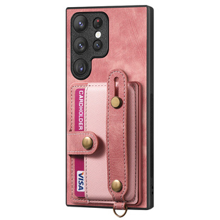 腕带卡包支架适用三星S25Ultra手机壳s24+可放卡s23fe新款s20p手绳A54零钱包A34卡槽a16防摔note20硅胶保护套