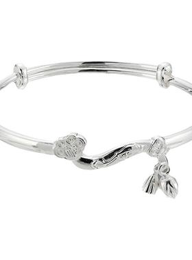 顺庆银楼称心如意足银镯子