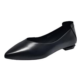 大丫丫优选宽胖脚大码女鞋41-43真皮秀气尖头低跟时装单鞋242-160