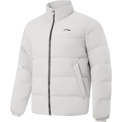 李宁防泼水立领男印花短羽绒服