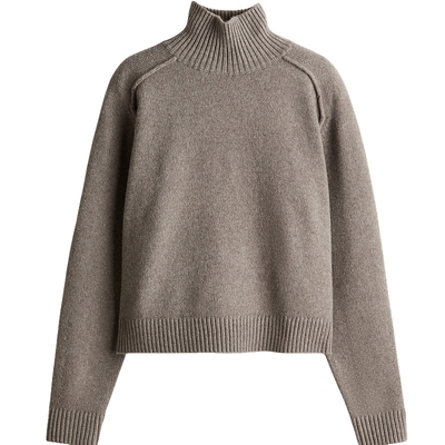 HM女装毛针织衫秋季时尚气质感高领套衫1246584