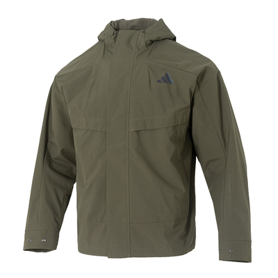 ADIDAS阿迪达斯春秋新款正品拒水防风连帽夹克外套衣黑KB7625