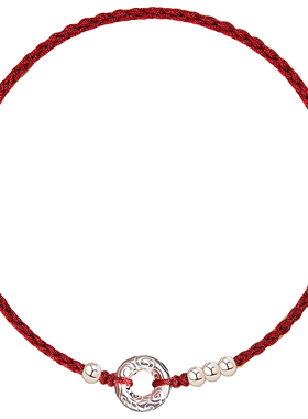 925银平安扣护身符红绳手链