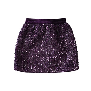 a字女童亮片裙半身裙春秋季女计感小众亮晶晶闪片半裙儿童短裙子