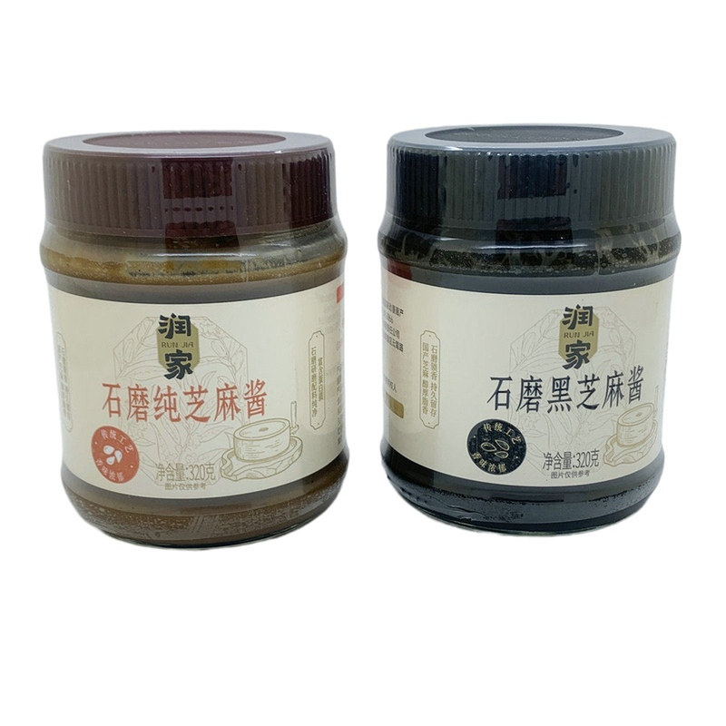 润之家石磨黑芝麻酱花生酱拌酱料
