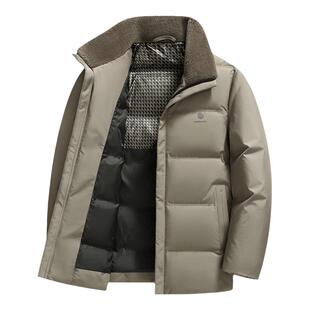 雪中飞2026冬新款男士爸爸短款羽绒服休闲都市商务百搭简约外套