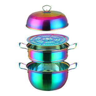 蒸锅不锈钢2层蒸馒头26cm双层蒸锅汤锅蒸煮电磁炉家用煤气灶通用