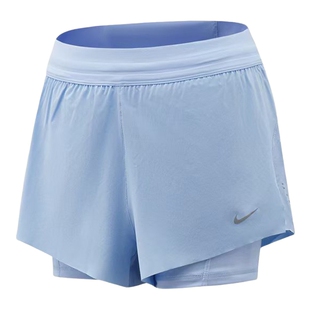 Nike耐克短裤女夏季新款梭织速干中腰二合一跑步运动裤HJ5377-468