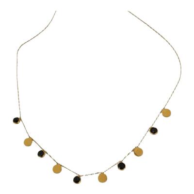 暖心/欧美风高级感项链钛钢女拼色锆石镶嵌轻奢设计感锁骨链信物