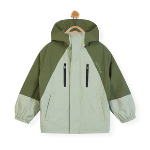 EBAER儿童春装外套2026春秋新款男童防水户外冲锋衣女童连帽上衣