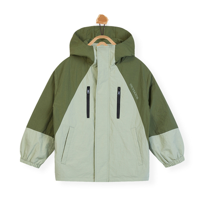 EBAER儿童春装外套2025春秋新款男童防水户外冲锋衣女童连帽上衣