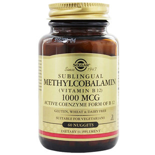 Solgar甲钴胺营养修复神经b族成人维生素VB12片神经损失的药正品