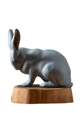 古铜官 可爱大兔子摆件动物铜工艺品家居玄关酒柜装饰品兔年礼品