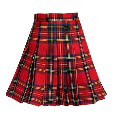 jk胖mm大码学院风红色格子半身裙