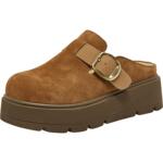 百思图2026夏季新款真皮厚底勃肯鞋休闲外穿包头女半拖鞋D5005BH6