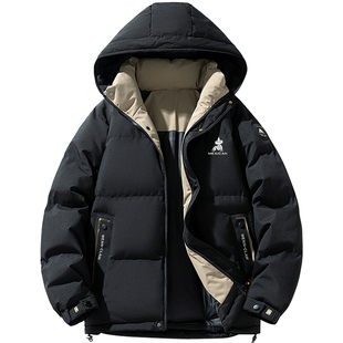 稻草人冲锋棉服外套男士秋冬季宽松加厚棉衣保暖连帽夹克上衣男装