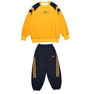 胖男童卫衣套装春装2026新款潮帅气时髦儿童加肥加大码运动两件套