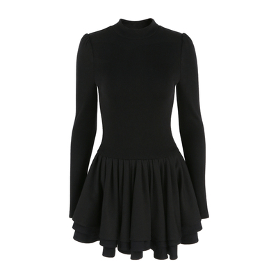 富家千金赫本风小黑裙短外套