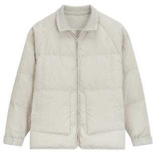 MindBridge男士假两件轻薄羽绒服2025年冬简约纯色保暖肌理感外套