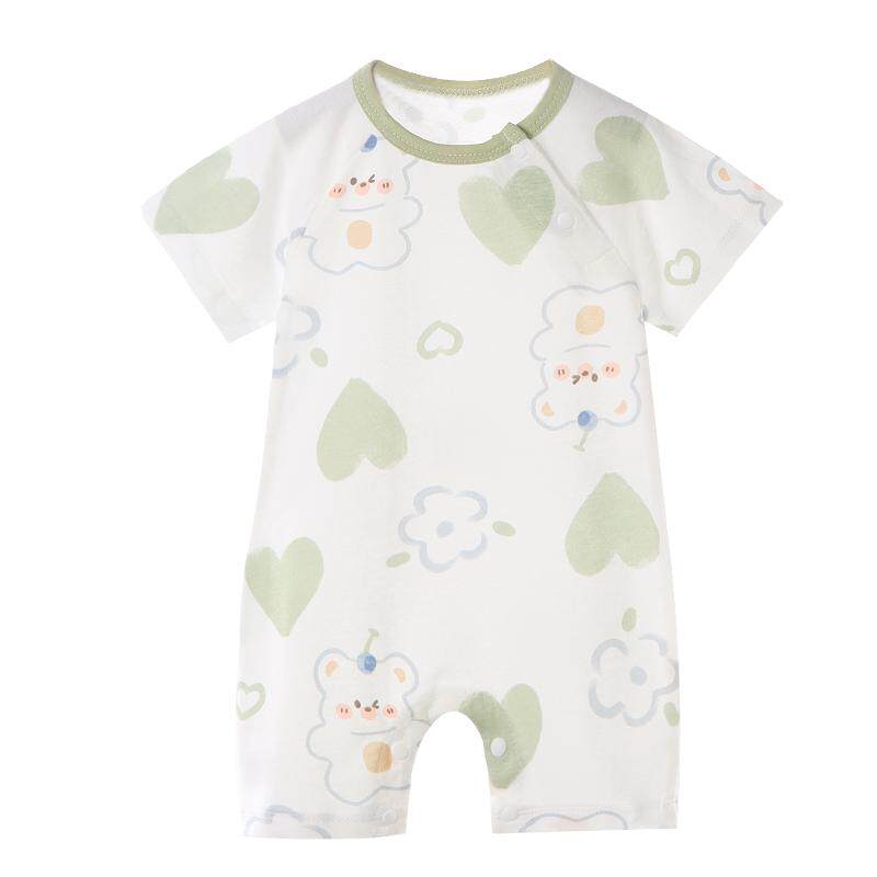 妙童岛婴儿衣服夏季薄款透气纯棉连体衣