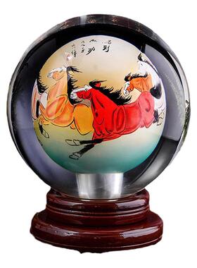 k9玻璃装饰新中式办公室内画手工