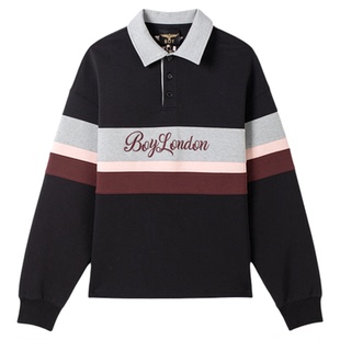 【芬多学院】BOYLONDON时尚POLO领绣花撞色卫衣春季男女款N03054