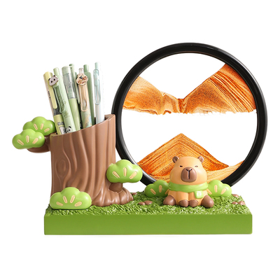 可爱卡皮巴拉笔筒流沙画摆件礼物