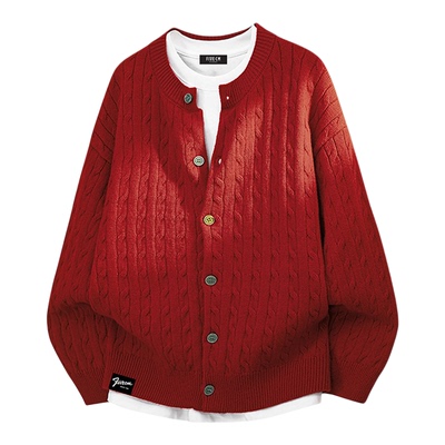 圆领开衫毛衣外套男女秋冬新款