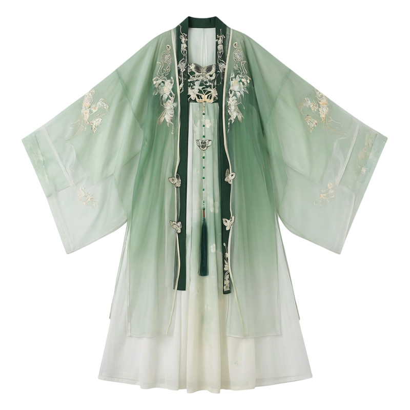 玉露青瑶唐制诃子裙汉服女新款