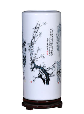 中式风景德镇陶瓷水养富贵竹花瓶