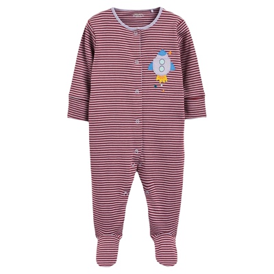 现货英国NEXT童装婴儿男宝宝螺纹长袖包脚连体衣爬服星星纯棉哈衣