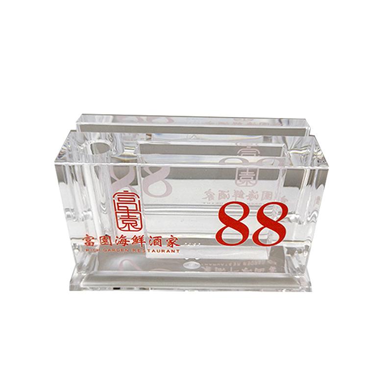 桌牌定制亚克力扫码点餐桌号牌酒楼台号牌带笔孔放牙签台卡餐牌号