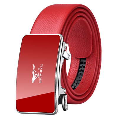 七匹狼皮带本命年红腰带马年裤带