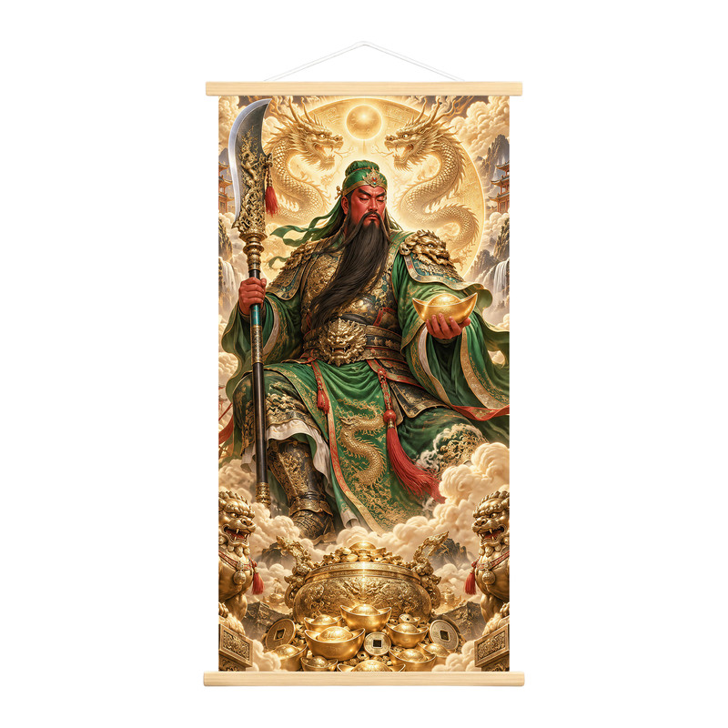 新中式关公武财神挂画