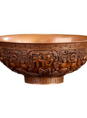 中式风紫铜家用客厅玄关五福临门